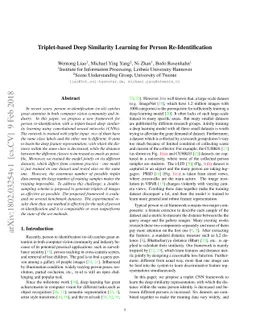 Triplet-based Deep Similarity Learning for Person Re-Identification