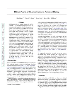 Efficient Neural Architecture Search via Parameter Sharing