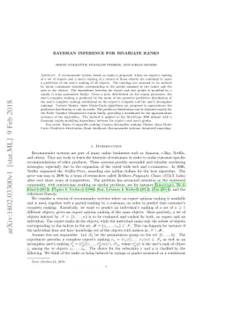 Bayesian inference for bivariate ranks