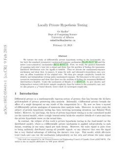 Locally Private Hypothesis Testing
