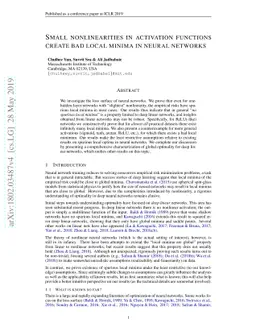 Small nonlinearities in activation functions create bad local minima in
  neural networks