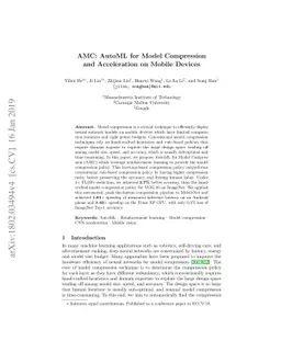 AMC: AutoML for Model Compression and Acceleration on Mobile Devices
