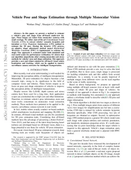 Vehicle Pose and Shape Estimation through Multiple Monocular Vision