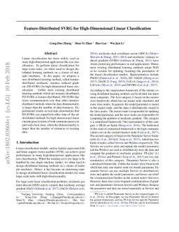 Feature-Distributed SVRG for High-Dimensional Linear Classification