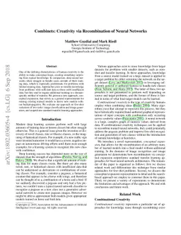 Combinets: Creativity via Recombination of Neural Networks