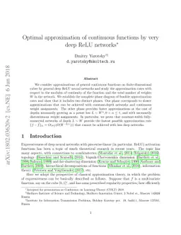 Optimal approximation of continuous functions by very deep ReLU networks
