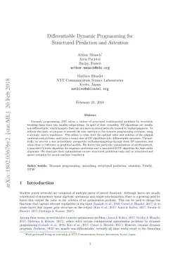 Differentiable Dynamic Programming for Structured Prediction and
  Attention