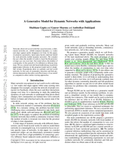 A Generative Model for Dynamic Networks with Applications