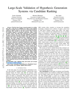 Large-Scale Validation of Hypothesis Generation Systems via Candidate
  Ranking