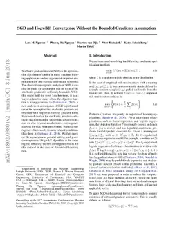 SGD and Hogwild! Convergence Without the Bounded Gradients Assumption
