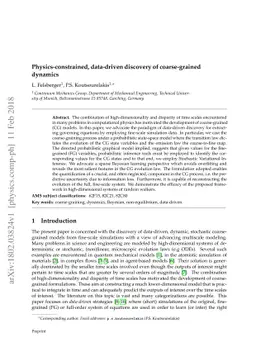 Physics-constrained, data-driven discovery of coarse-grained dynamics
