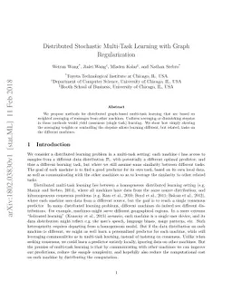 Distributed Stochastic Multi-Task Learning with Graph Regularization