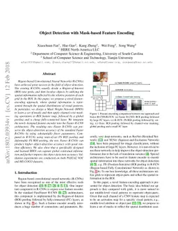 Object Detection with Mask-based Feature Encoding