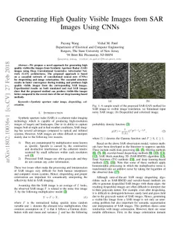 Generating High Quality Visible Images from SAR Images Using CNNs