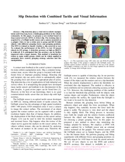 Slip Detection with Combined Tactile and Visual Information