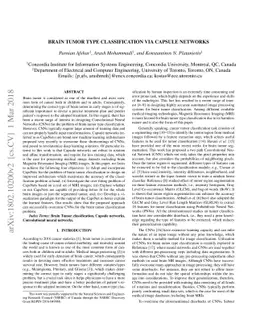 Brain Tumor Type Classification via Capsule Networks