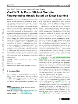 Var-CNN: A Data-Efficient Website Fingerprinting Attack Based on Deep
  Learning
