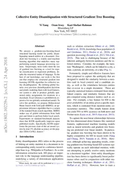 Collective Entity Disambiguation with Structured Gradient Tree Boosting