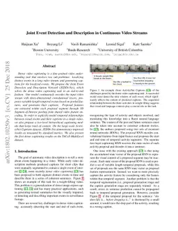 Joint Event Detection and Description in Continuous Video Streams