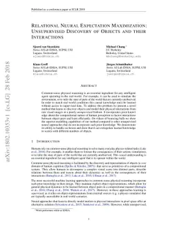 Relational Neural Expectation Maximization: Unsupervised Discovery of
  Objects and their Interactions