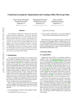 Using Deep Learning for Segmentation and Counting within Microscopy Data