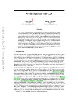Novelty Detection with GAN