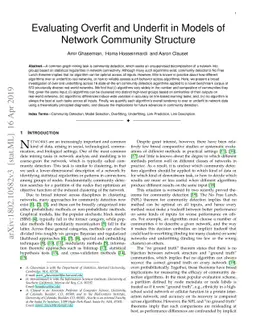 Evaluating Overfit and Underfit in Models of Network Community Structure