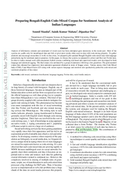 Preparing Bengali-English Code-Mixed Corpus for Sentiment Analysis of
  Indian Languages