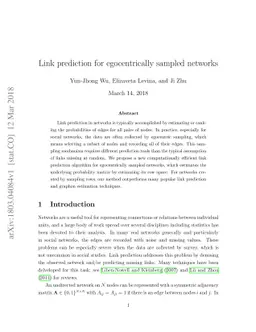 Link prediction for egocentrically sampled networks