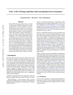 FeTa: A DCA Pruning Algorithm with Generalization Error Guarantees