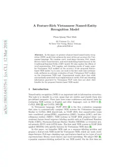 A Feature-Rich Vietnamese Named-Entity Recognition Model