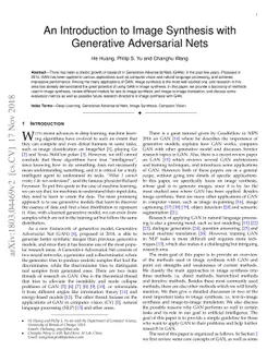 An Introduction to Image Synthesis with Generative Adversarial Nets