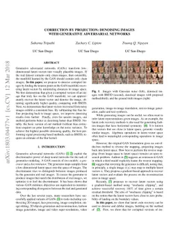 Correction by Projection: Denoising Images with Generative Adversarial
  Networks