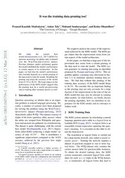 It was the training data pruning too!