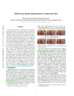 Multi-Frame Quality Enhancement for Compressed Video