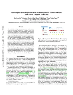 Learning the Joint Representation of Heterogeneous Temporal Events for
  Clinical Endpoint Prediction