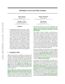 Soft-Robust Actor-Critic Policy-Gradient