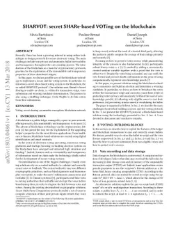 SHARVOT: secret SHARe-based VOTing on the blockchain