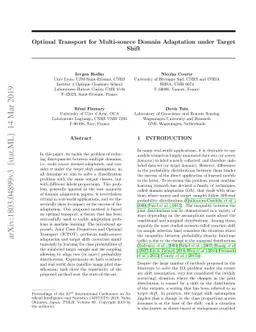 Optimal Transport for Multi-source Domain Adaptation under Target Shift