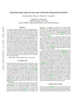 Deep-FSMN for Large Vocabulary Continuous Speech Recognition