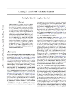 Learning to Explore with Meta-Policy Gradient