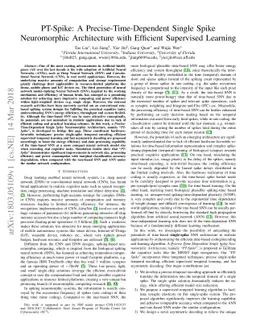 PT-Spike: A Precise-Time-Dependent Single Spike Neuromorphic
  Architecture with Efficient Supervised Learning