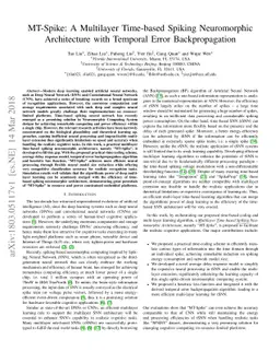 MT-Spike: A Multilayer Time-based Spiking Neuromorphic Architecture with
  Temporal Error Backpropagation