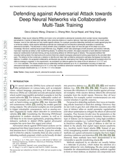 Defending against Adversarial Attack towards Deep Neural Networks via
  Collaborative Multi-task Training