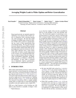 Averaging Weights Leads to Wider Optima and Better Generalization