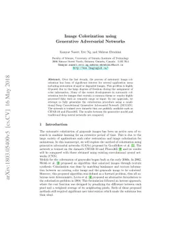 Image Colorization with Generative Adversarial Networks