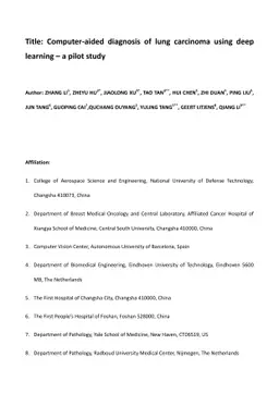 Computer-aided diagnosis of lung carcinoma using deep learning - a pilot
  study