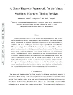 A Game-Theoretic Framework for the Virtual Machines Migration Timing
  Problem