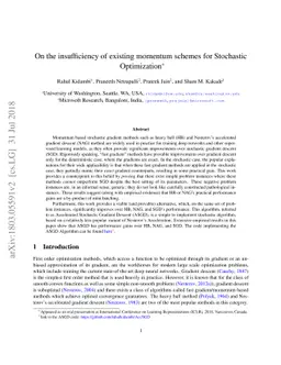 On the insufficiency of existing momentum schemes for Stochastic
  Optimization