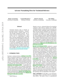 Sylvester Normalizing Flows for Variational Inference